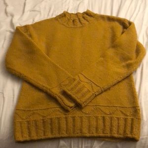 jw anderson & uniqlo mustard sweater